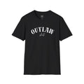 Outlaw Script logo T-Shirt | Western cowboy typography, edgy graphic tee