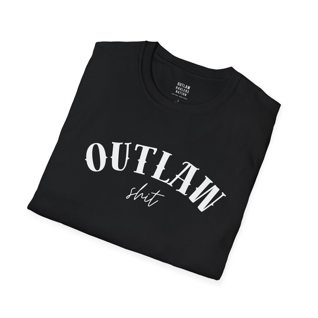 Outlaw Script logo T-Shirt | Western cowboy typography, edgy graphic tee